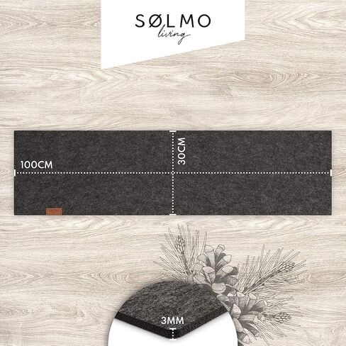 Felt Table Runner 40x12in I Felt Table Runner with Leather I Heat Resistant, Washable Scandi Table Runner Felt for Table Decoration, Home Decoration (Grey) in Saudi Arabia