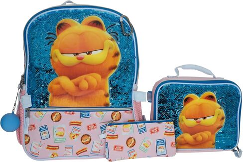 ابتكارات AI ACCESSORY INNOVATIONS مجموعة حقيبة ظهر Hello Kitty My Melody مكونة من 5 قطع، حقيبة مدرسية Kawaii Flip Sequin Anime للفتيات مع جيب أمامي بسحاب، وردي in Kuwait