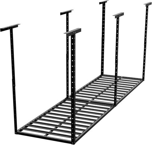 رف تخزين المرآب العلوي 4 × 8، سعة الوزن 750 رطل، رفوف تخزين مثبتة على السقف قابلة للتعديل، نظام تنظيم تخزين المرآب المعدني الثقيل in Kuwait