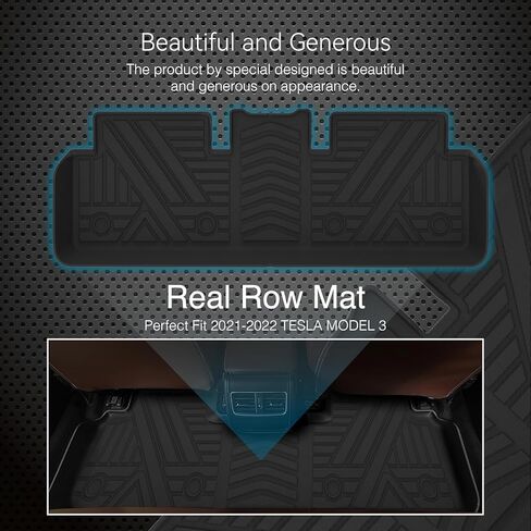 Tesla Model 3 Floor Mats - All-Weather Floor Mats for Tesla Model 3 2021 2022, Custom Fit TPE Cargo Liner Rear Cargo Tray Model 3 Anti-Slip Trunk Mats, Tesla Model 3 Accessories （Set of 6pcs in Saudi Arabia