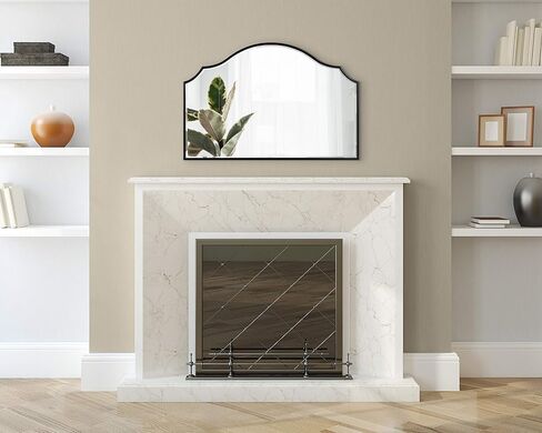 Kate and Laurel Leanna Glam Horizontal Wall Mirror, 27.5 x 31.5, Gold, Sophisticated Large Mirror for Wall in Saudi Arabia