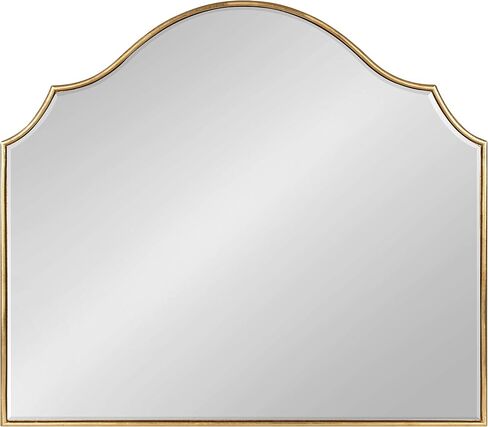 Kate and Laurel Leanna Glam Horizontal Wall Mirror, 27.5 x 31.5, Gold, Sophisticated Large Mirror for Wall in Saudi Arabia