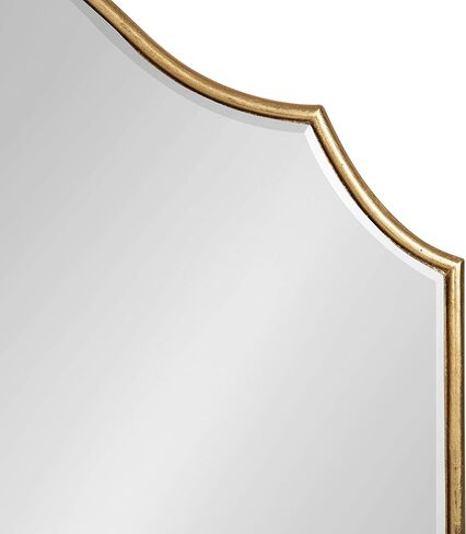 Kate and Laurel Leanna Glam Horizontal Wall Mirror, 27.5 x 31.5, Gold, Sophisticated Large Mirror for Wall in Saudi Arabia