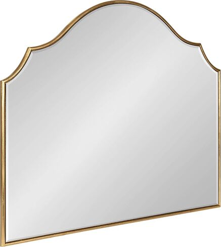 Kate and Laurel Leanna Glam Horizontal Wall Mirror, 27.5 x 31.5, Gold, Sophisticated Large Mirror for Wall in Saudi Arabia
