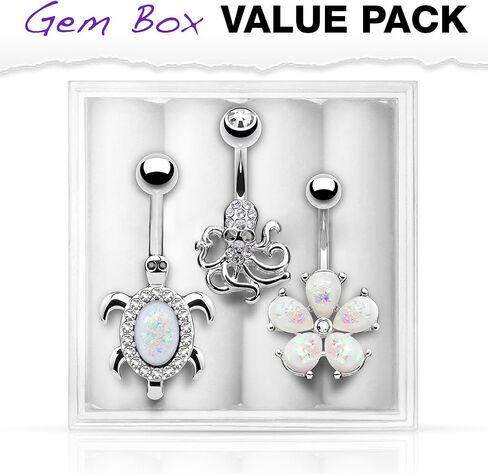 FIFTH CUE 14G Crystal Paved Octopus 316L Surgical Steel Naval Belly Button Ring in Saudi Arabia
