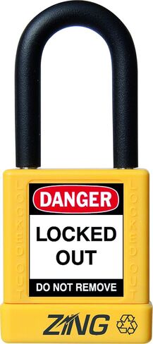 Zing Green Products 7062 RecycLock Safety Padlock Keyed Alike, 1.5 Inch Shackle, 1.75 Inch Body, Red, 3 Pack in Saudi Arabia
