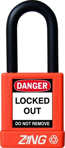 Zing Green Products 7062 RecycLock Safety Padlock Keyed Alike, 1.5 Inch Shackle, 1.75 Inch Body, Red, 3 Pack in Saudi Arabia