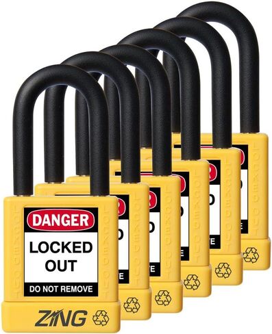 Zing Green Products 7062 RecycLock Safety Padlock Keyed Alike, 1.5 Inch Shackle, 1.75 Inch Body, Red, 3 Pack in Saudi Arabia