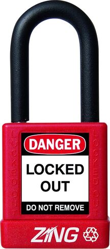 Zing Green Products 7062 RecycLock Safety Padlock Keyed Alike, 1.5 Inch Shackle, 1.75 Inch Body, Red, 3 Pack in Saudi Arabia