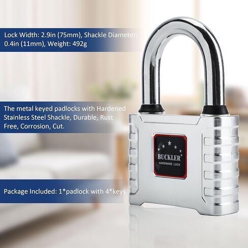 قفل بمفتاح مقاوم للماء عالي التحمل مقاس 75 مم مع 4 مفاتيح قفل من الفولاذ المقاوم للصدأ لمستودع الصالة الرياضية في الهواء الطلق in Kuwait