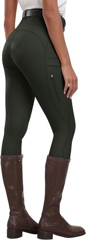 MoFiz Women's Silicone Full Seat Horse Riding Pants Zipper Pockets Equestrian Breeches Riding Tights in Kuwait