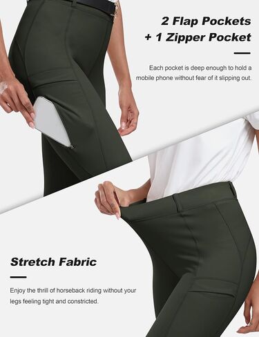 MoFiz Women's Silicone Full Seat Horse Riding Pants Zipper Pockets Equestrian Breeches Riding Tights in Kuwait
