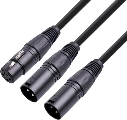 كابل مقسم XLR، 3 دبابيس XLR أنثى إلى ثنائي XLR ذكر تصحيح Y كابل مقسم ميكروفون متوازن محول صوت - 1.64 قدم in Saudi Arabia
