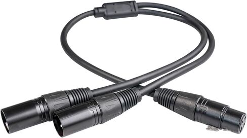 كابل مقسم XLR، 3 دبابيس XLR أنثى إلى ثنائي XLR ذكر تصحيح Y كابل مقسم ميكروفون متوازن محول صوت - 1.64 قدم in Saudi Arabia