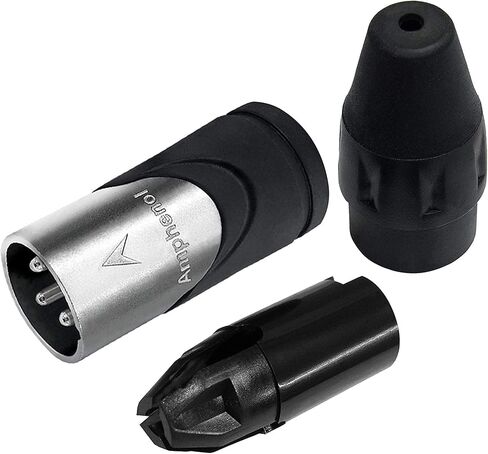 WORLDS BEST CABLES 2 Units - 2 Foot - Canare L-4E6S, Star Quad Balanced Male to Female Microphone Cables with Amphenol AX3M & AX3F Silver XLR Connectors - Custom Made in Saudi Arabia