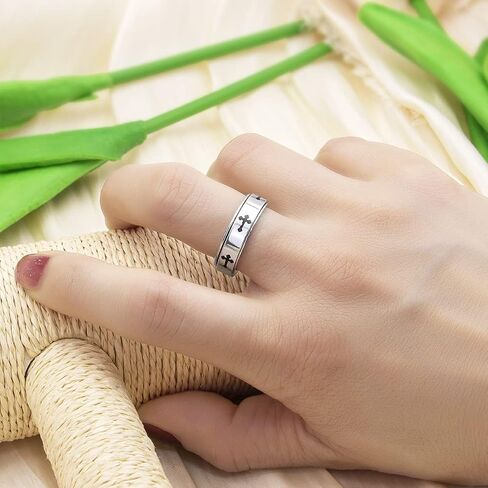 Fidget Rings for Women Men Anxiety: Titanium Stainless Steel Spinner Gear Ring Thumb Ring Mens womens Wedding Band Ring Silver Blue Black Tone Size 6 7 8 9 10 in Saudi Arabia