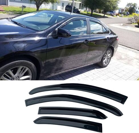 194999 مقاوم لأشعة الشمس ومقاوم للماء في عاكس الرياح للنافذة الجانبية للقناة، 4 قطع مجموعة واقيات المطر البديلة، واقي النافذة مناسب لسيارة Toyota Camry 2018-2023 in Kuwait