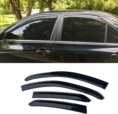 194999 مقاوم لأشعة الشمس ومقاوم للماء في عاكس الرياح للنافذة الجانبية للقناة، 4 قطع مجموعة واقيات المطر البديلة، واقي النافذة مناسب لسيارة Toyota Camry 2018-2023 in Kuwait