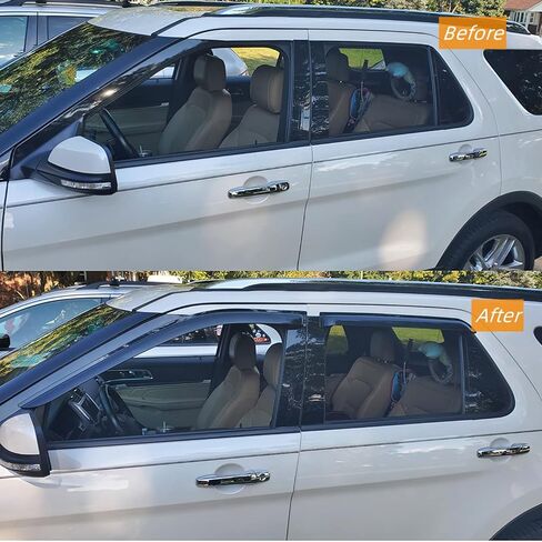 194999 مقاوم لأشعة الشمس ومقاوم للماء في عاكس الرياح للنافذة الجانبية للقناة، 4 قطع مجموعة واقيات المطر البديلة، واقي النافذة مناسب لسيارة Toyota Camry 2018-2023 in Kuwait
