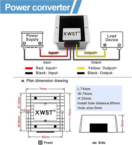 DC 12V 24V Step Down to 5V 30A 150W Converter Voltage Reducer, 5Volt Regulator Waterproof DC/DC Buck Transformer Power Supply in Saudi Arabia