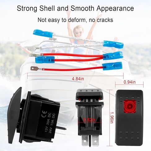 308-1062 Rocker Switch 5 Pin (ON)-Off-(ON), Compatible with Onan for Cummins Generator, Remote Start Switch with Indicator Light,with 5-Pin Line in Saudi Arabia
