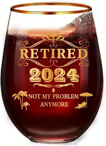 Great Retirement Gifts for Women & Men 2024! This retirement stemless wine glass is a great gift for retirement, going away, Christmas, Thanksgiving, Fathers Day, birthday. in Saudi Arabia