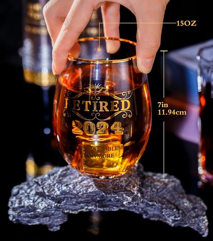 Great Retirement Gifts for Women & Men 2024! This retirement stemless wine glass is a great gift for retirement, going away, Christmas, Thanksgiving, Fathers Day, birthday. in Saudi Arabia