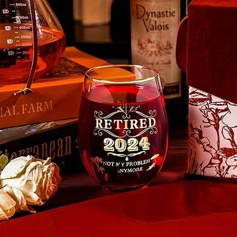 Great Retirement Gifts for Women & Men 2024! This retirement stemless wine glass is a great gift for retirement, going away, Christmas, Thanksgiving, Fathers Day, birthday. in Saudi Arabia