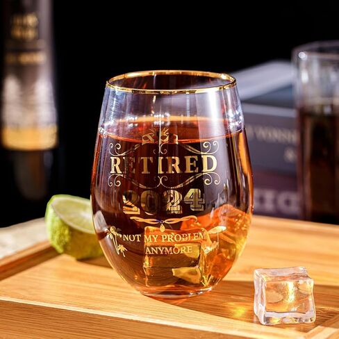 Great Retirement Gifts for Women & Men 2024! This retirement stemless wine glass is a great gift for retirement, going away, Christmas, Thanksgiving, Fathers Day, birthday. in Saudi Arabia