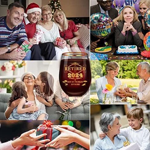 Great Retirement Gifts for Women & Men 2024! This retirement stemless wine glass is a great gift for retirement, going away, Christmas, Thanksgiving, Fathers Day, birthday. in Saudi Arabia