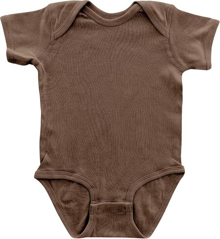 Newborn Unisex Baby Pure Cotton Soft Blank Plain Rib Infant Short Sleeve Onesie Bodysuit 1-Pack Sizes (0-18 Months) in Saudi Arabia