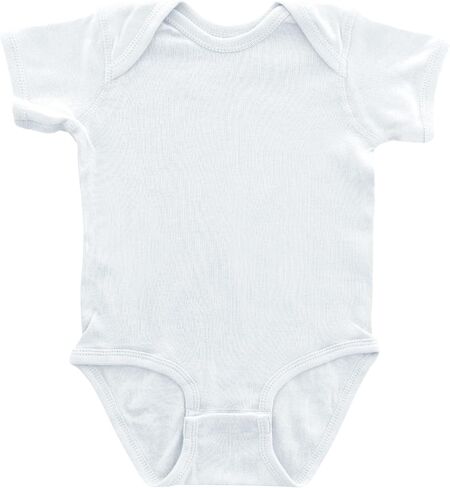 Newborn Unisex Baby Pure Cotton Soft Blank Plain Rib Infant Short Sleeve Onesie Bodysuit 1-Pack Sizes (0-18 Months) in Saudi Arabia