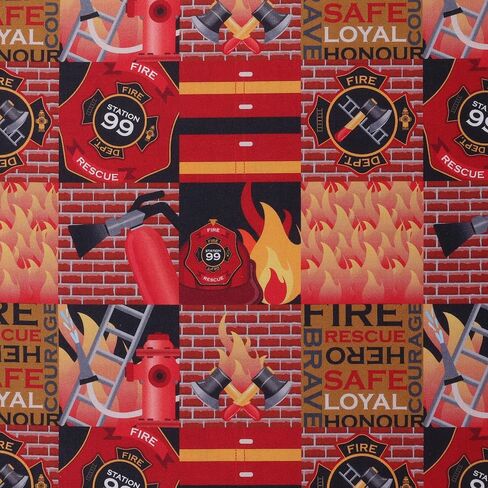Mook Fabrics Cotton Firefighter, Red Cut by The Yard in Saudi Arabia