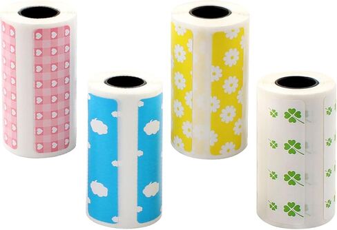 Self-Adhesive Printable Sticker Labels 4 Rolls Direct Thermal Labels for PeriPage A6 Pocket Thermal Printer, PeriPage P1/P2 Mini Printer (57mm x 30mm) in Kuwait