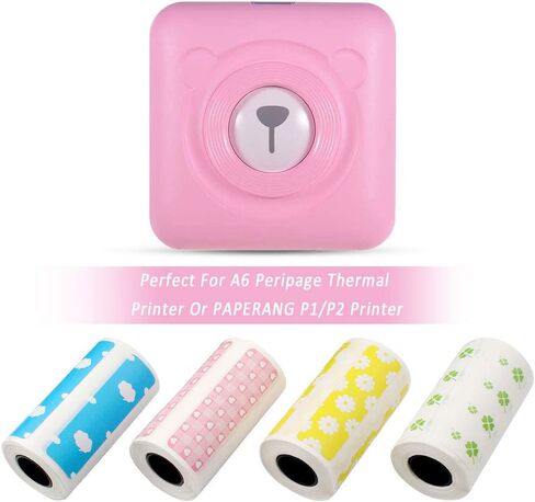 Self-Adhesive Printable Sticker Labels 4 Rolls Direct Thermal Labels for PeriPage A6 Pocket Thermal Printer, PeriPage P1/P2 Mini Printer (57mm x 30mm) in Kuwait