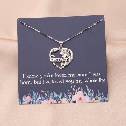 Grandma Necklace With Message Card Generation Gift I Know You're Loved Me Since I was Born But I've Loved You My Whole Life in Saudi Arabia
