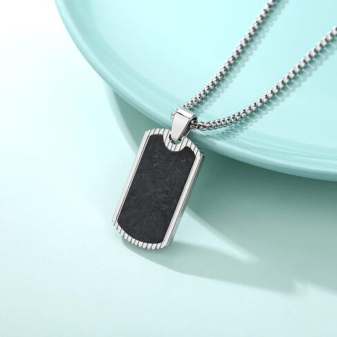 Men Necklace, Stainless Steel Dog Tags Pendant Necklace for Men Boys with Box Chain 22 Inches in Saudi Arabia