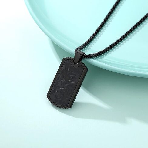 Men Necklace, Stainless Steel Dog Tags Pendant Necklace for Men Boys with Box Chain 22 Inches in Saudi Arabia