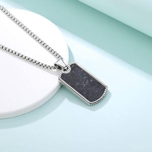 Men Necklace, Stainless Steel Dog Tags Pendant Necklace for Men Boys with Box Chain 22 Inches in Saudi Arabia