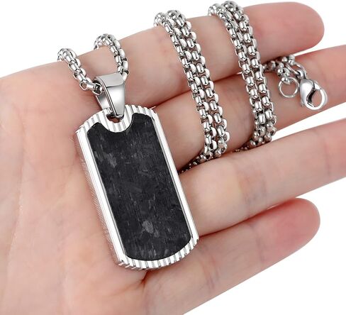 Men Necklace, Stainless Steel Dog Tags Pendant Necklace for Men Boys with Box Chain 22 Inches in Saudi Arabia