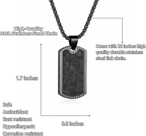 Men Necklace, Stainless Steel Dog Tags Pendant Necklace for Men Boys with Box Chain 22 Inches in Saudi Arabia