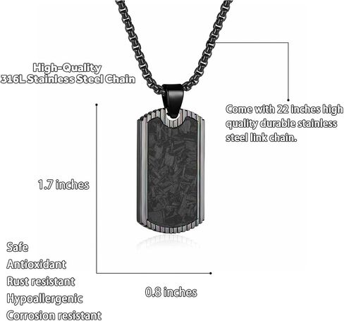 Men Necklace, Stainless Steel Dog Tags Pendant Necklace for Men Boys with Box Chain 22 Inches in Saudi Arabia
