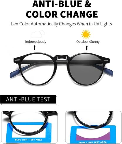 Photochromic Blue Light Blocking Glasses Color Change Sunglasses for Men and Women Day Night Multi-use Eyewear in Saudi Arabia
