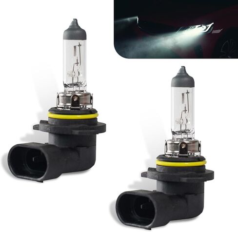 2 PCS 9006 Car Halogen Fog Light Bulb, 12V 55W High Temperature Resistant High Transmittance Quartz Glass High Low Beam, Plug Play Lighting Accessories, Compatible with Most Cars, SUVs (White) in Saudi Arabia