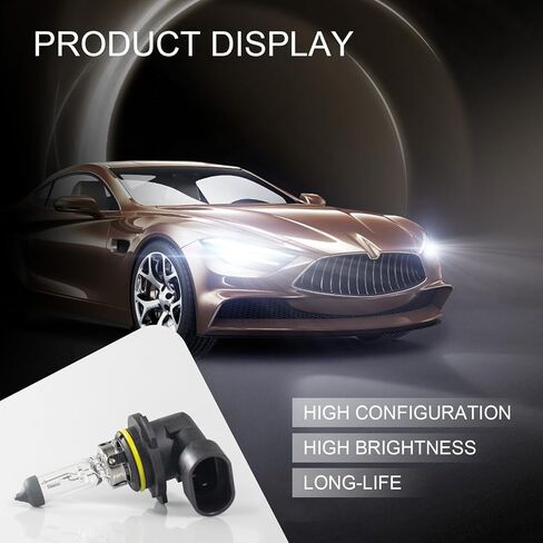 2 PCS 9006 Car Halogen Fog Light Bulb, 12V 55W High Temperature Resistant High Transmittance Quartz Glass High Low Beam, Plug Play Lighting Accessories, Compatible with Most Cars, SUVs (White) in Saudi Arabia