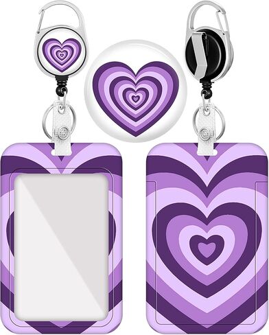 Plifal Badge Holder with Retractable Reel, Heart ID Name Tag Work Badge Clip Cardiac Anatomical Heavy Duty Vertical Card Protector Cover Case for Work Office Nurse Medical Student Teacher Women in Kuwait