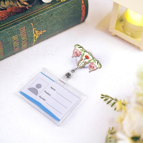 Badge Reel Retractable Floral Uterus Badge Holder Ovaries Acrylic Badge Accessory for Ovary OB Pediatric Gynecology Nursing Labor & Delivery Midwife Medical Worker in Saudi Arabia