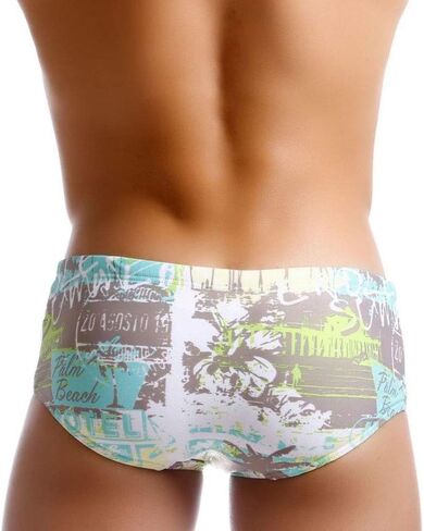 UXH Mens Swimsuit Briefs Padded Swimwear printe Male Sexy Fashion Swimming Bikini Board Beach Surfing Swim Trunks in Saudi Arabia