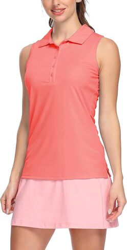 LastFor1 Women's Polo Sleeveless Shirts UPF 50+ Quick Dry Golf Tennis Athletic Tank Tops Outdoor Sports in Saudi Arabia