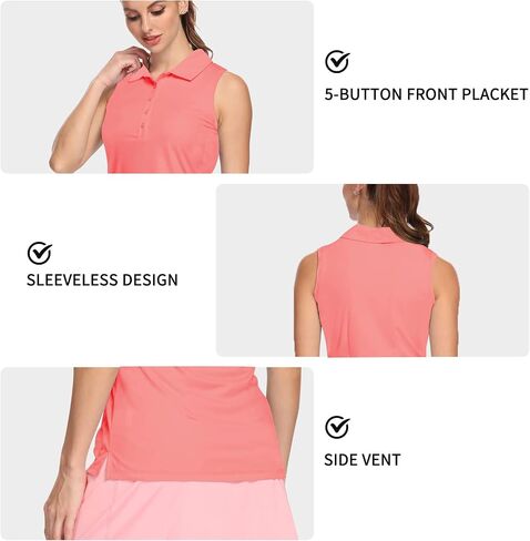 LastFor1 Women's Polo Sleeveless Shirts UPF 50+ Quick Dry Golf Tennis Athletic Tank Tops Outdoor Sports in Saudi Arabia